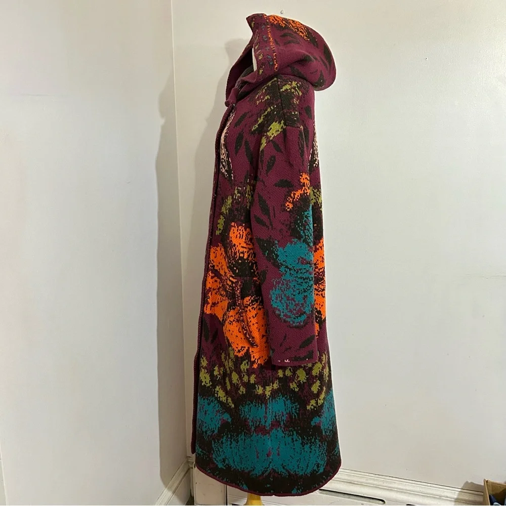 IVKO Floral Wool Cardigan Sweater Coat Large - Picture 6 of 14